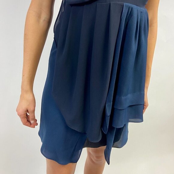 MM Couture Navy Two-Tone Spaghetti Strap Cocktail Dress, Small - Picture 8 of 15